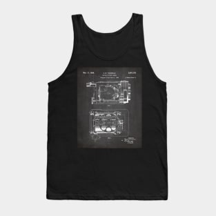 Film Camera Patent - Movie Lover Cinema Student Art - Black Chalkboard Tank Top